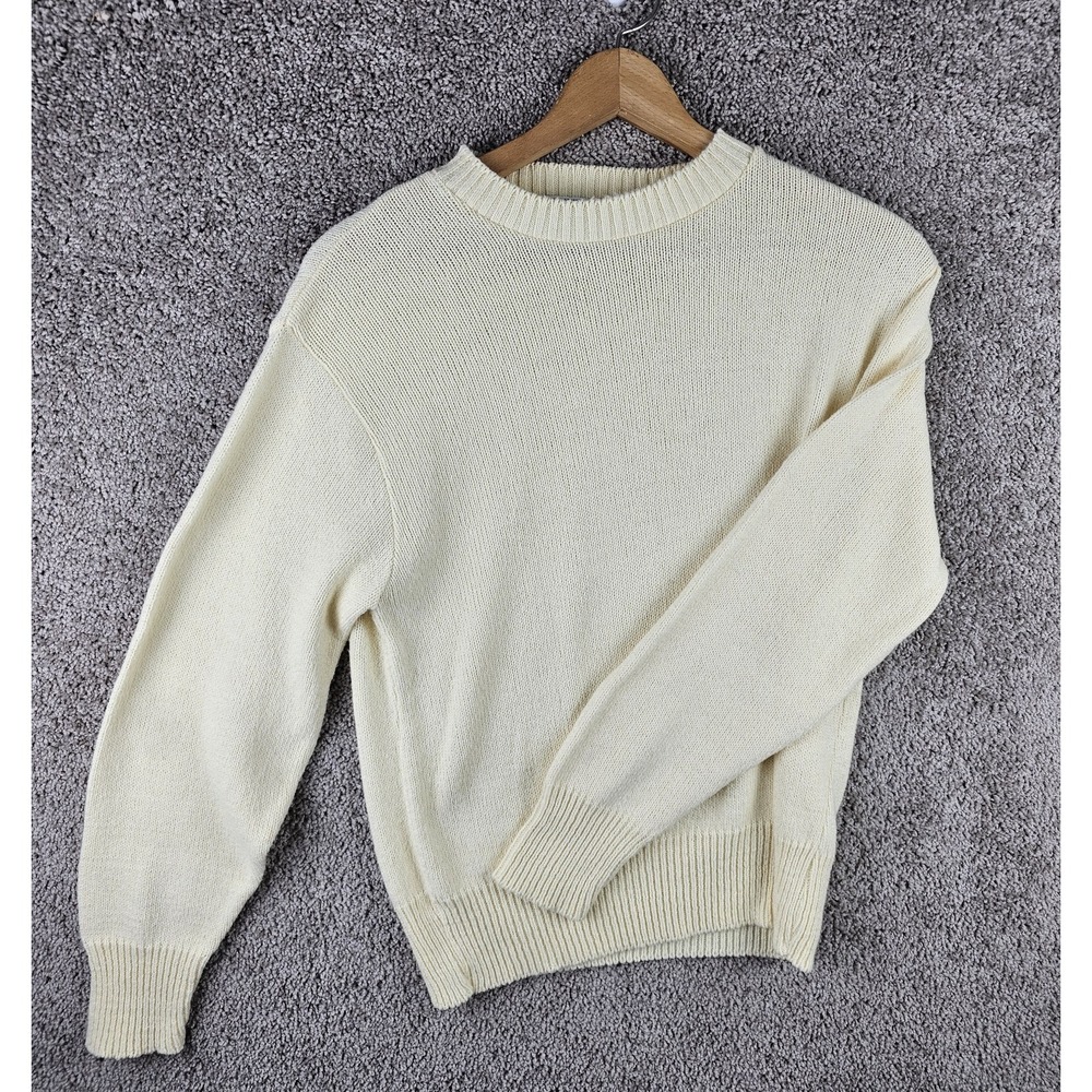 Vintage Munsingwear 70's Knit Cream Ivory Acrylic Sweater Mens‎ Large/M Made USA